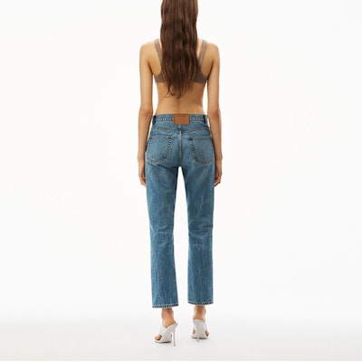 (W) アレキサンダー ワン SS22 ウォッシュ ハイウエスト ストレートジーンズ レディース ブルー 4DC3224138-473 Shop (W) アレキサンダー ワン SS22 ウォッシュ ハイウエスト ストレートジーンズ レディース ブルー 4DC3224138-473