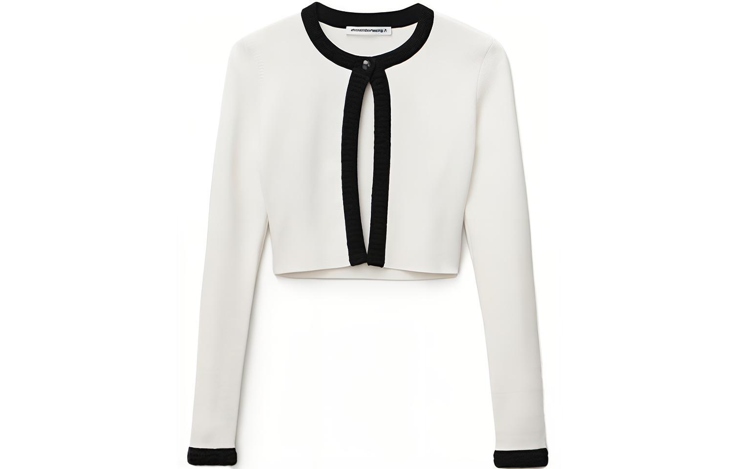 (Women) Alexander Wang SS22 White Chenille Logo Jacquard Knit Sweater 4KC1223013-971