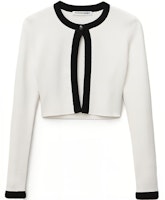 (Women) Alexander Wang SS22 White Chenille Logo Jacquard Knit Sweater 4KC1223013-971 (Women) Alexander Wang SS22 White Chenille Logo Jacquard Knit Sweater 4KC1223013-971