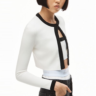 (W) Alexander Wang SS22 白色提花標誌針織毛衣 4KC1223013-971 Details for (W) Alexander Wang SS22 白色提花標誌針織毛衣 4KC1223013-971