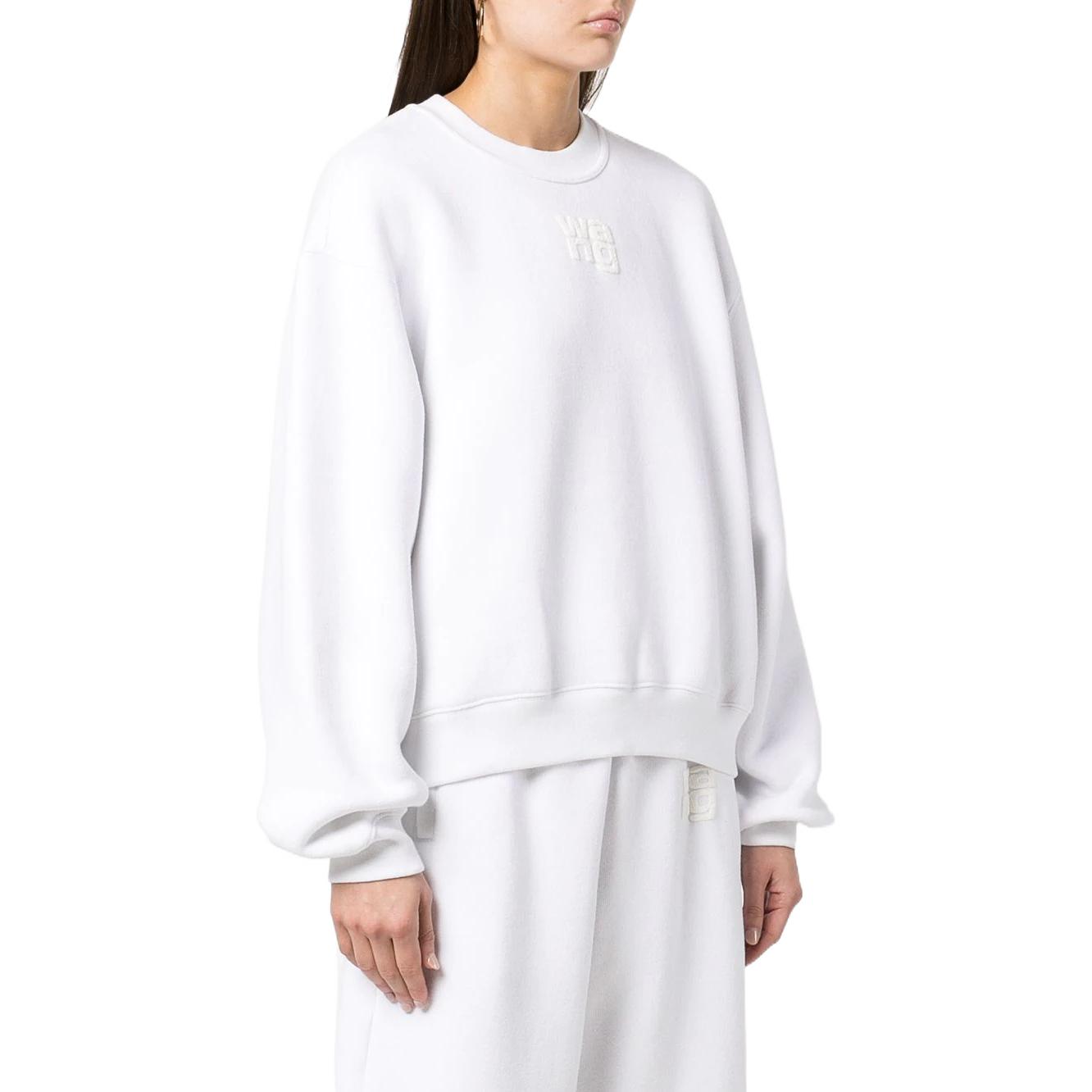 Purchase (W) 알렉산더 왕 SS22 화이트 로고 프린트 크루넥 롱슬리브 스웻셔츠 여성용 4CC32-2136-0100