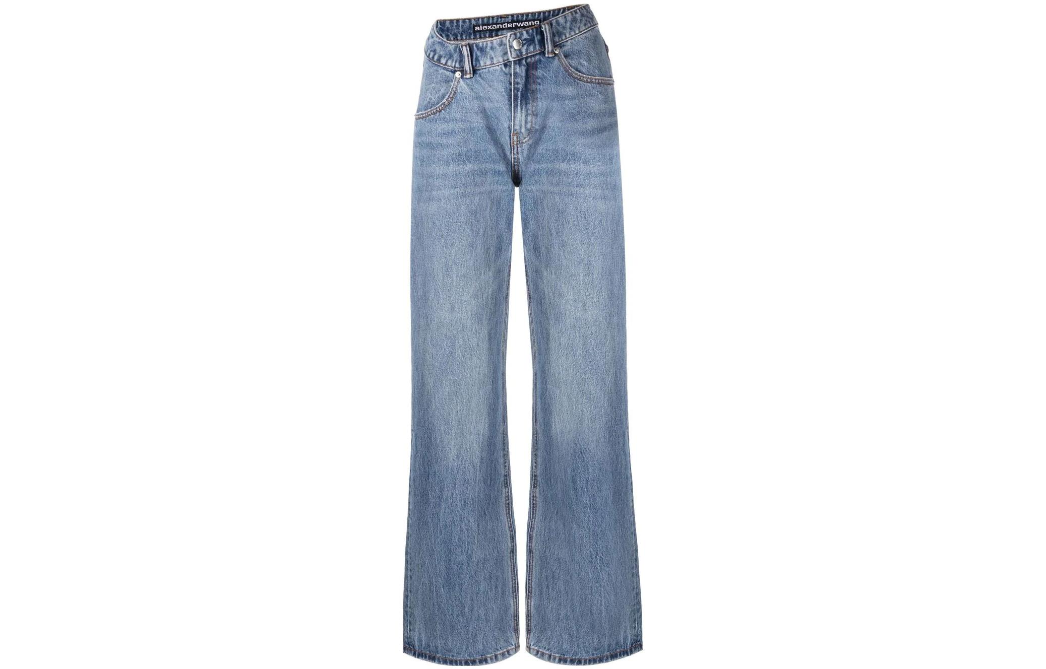 Order (Women) Alexander Wang SS23  Asymmetric Flared Denim Jeans Light Blue 4DC2234548-486
