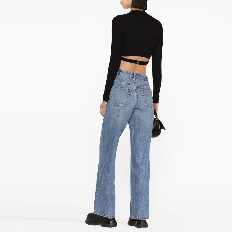 Lookbook (Women) Alexander Wang SS23  Asymmetric Flared Denim Jeans Light Blue 4DC2234548-486