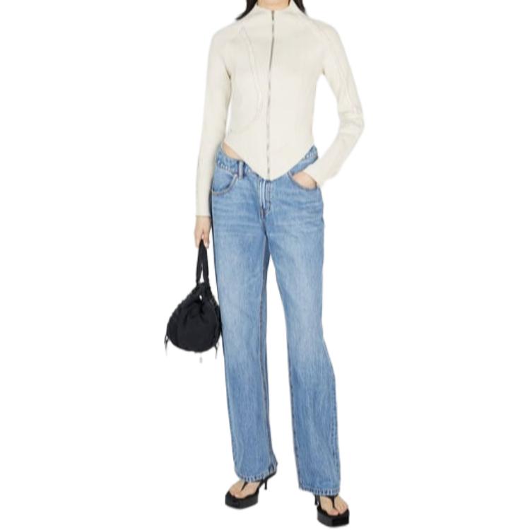 Purchase (Women) Alexander Wang SS23  Asymmetric Flared Denim Jeans Light Blue 4DC2234548-486