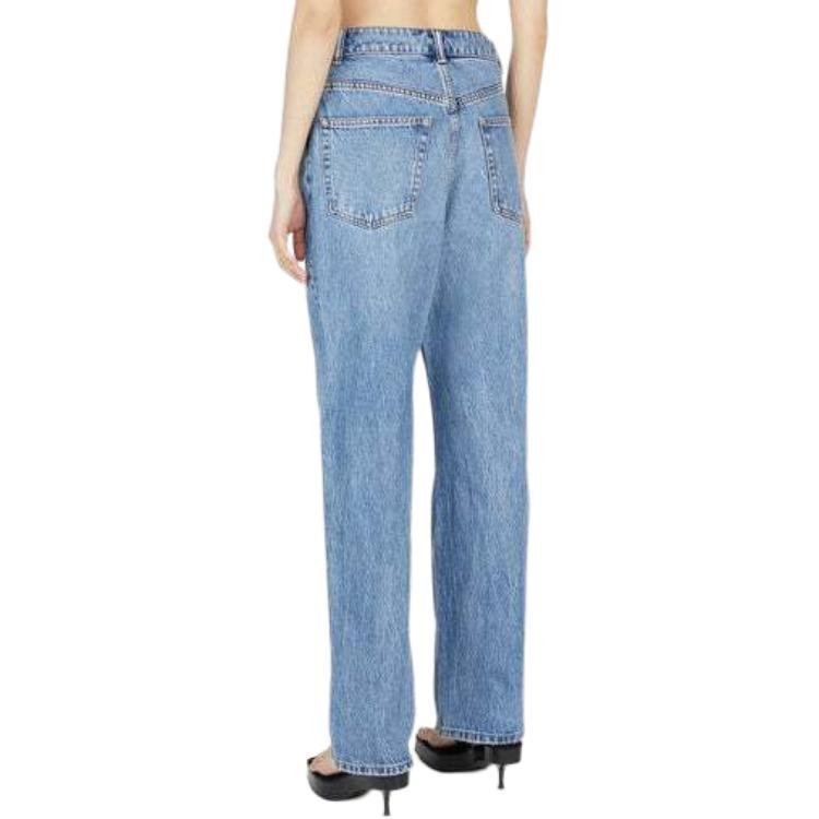 Details for (Women) Alexander Wang SS23  Asymmetric Flared Denim Jeans Light Blue 4DC2234548-486