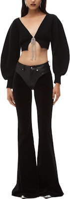 (Women) Alexander Wang SS23 Black Cropped Knit Top Pullover Sweater. 1KC1233062001 Lookbook (Women) Alexander Wang SS23 Black Cropped Knit Top Pullover Sweater. 1KC1233062001