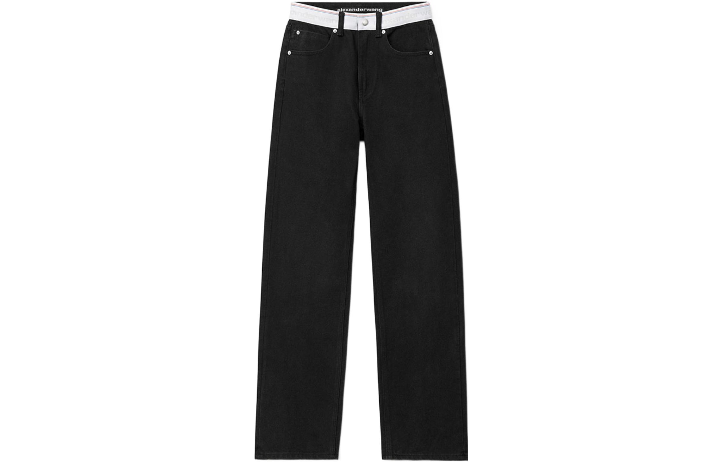 (Women) Alexander Wang SS23  Black Flared Straight-Leg Casual Denim Jeans. 4DC1234392-011