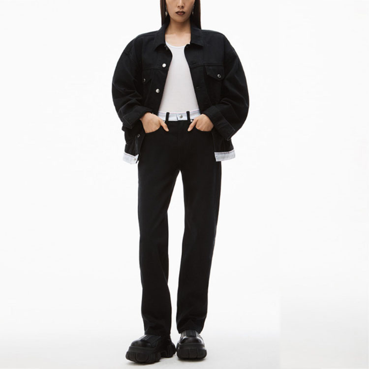 (Women) Alexander Wang SS23  Black Flared Straight-Leg Casual Denim Jeans. 4DC1234392-011 圖 3