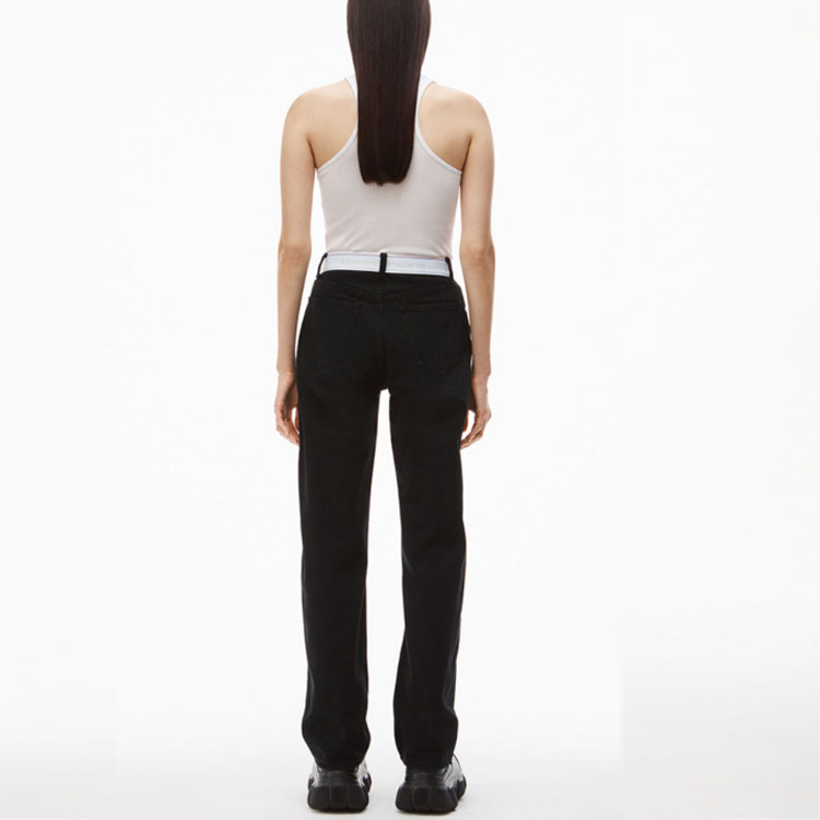 (Women) Alexander Wang SS23  Black Flared Straight-Leg Casual Denim Jeans. 4DC1234392-011 圖 4
