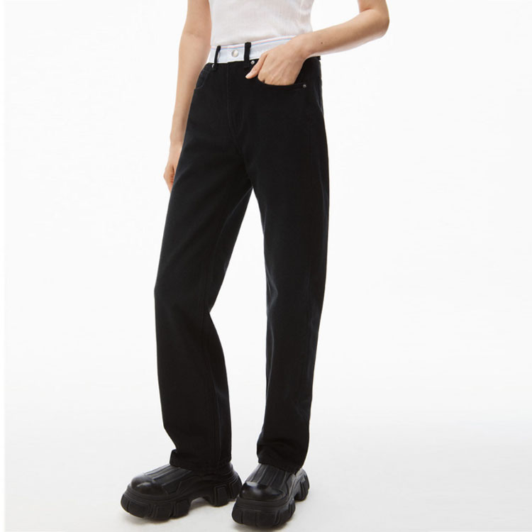 (Women) Alexander Wang SS23  Black Flared Straight-Leg Casual Denim Jeans. 4DC1234392-011 圖 5