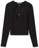 (Women) Alexander Wang SS23 Black Knitted Pullover Crewneck Sweater. 4KC1231036-001 (Women) Alexander Wang SS23 Black Knitted Pullover Crewneck Sweater. 4KC1231036-001