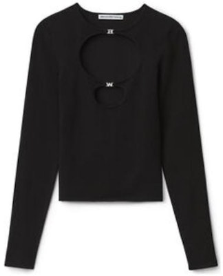 (Women) Alexander Wang SS23 Black Knitted Pullover Crewneck Sweater. 4KC1231036-001 Order (Women) Alexander Wang SS23 Black Knitted Pullover Crewneck Sweater. 4KC1231036-001