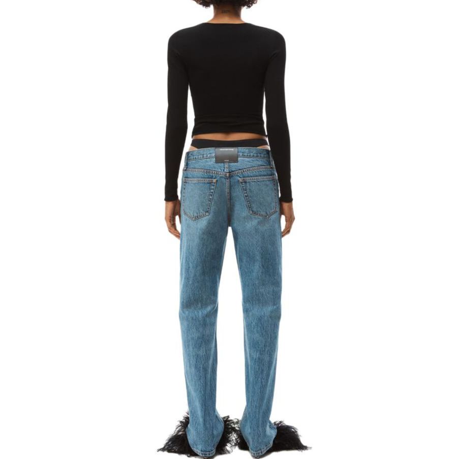 Shop (Women) Alexander Wang SS23  Black Knitted Pullover Crewneck Sweater. 4KC1231036-001