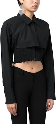 (Women) Alexander Wang SS23 Black Solid Long Sleeve Pointed Collar Shirt 4WC3231407001 Shop (Women) Alexander Wang SS23 Black Solid Long Sleeve Pointed Collar Shirt 4WC3231407001