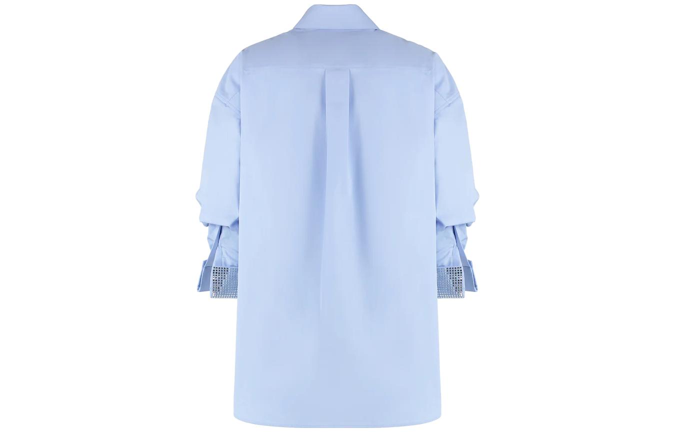 Lookbook (Women) Alexander Wang SS23  Blue Long Sleeve Button-Up Shirt 1WC1231778-450