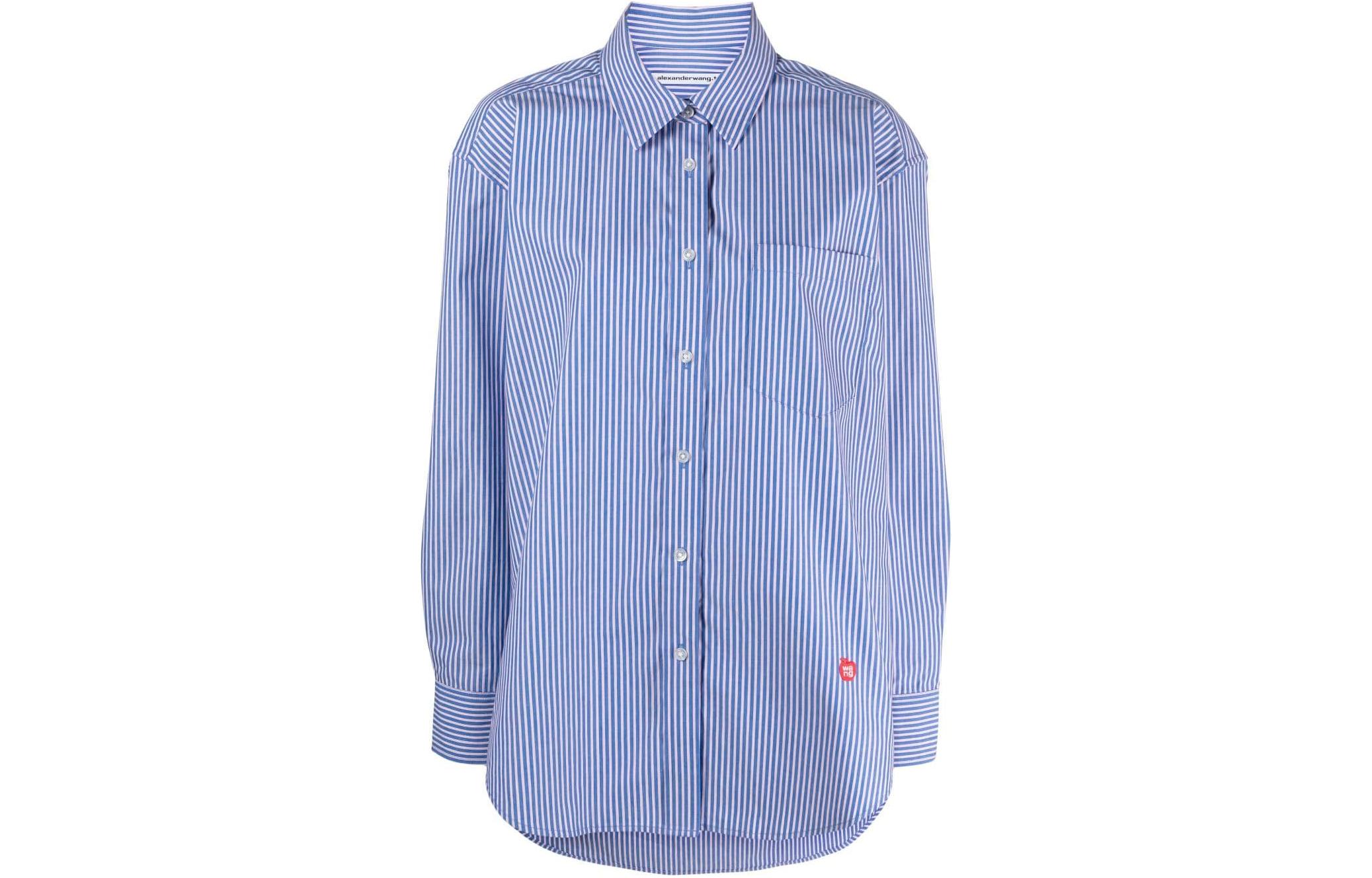 Order (W) アレキサンダーワン SS23 ブルーストライプディテール長袖シャツ 4WC3231403-246