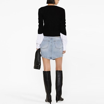 (Women) Alexander Wang SS23 Colorblock V-Neck Knit Cardigan Black 4KC1233011-951 Shop (Women) Alexander Wang SS23 Colorblock V-Neck Knit Cardigan Black 4KC1233011-951