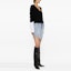 Purchase (Women) Alexander Wang SS23 Colorblock V-Neck Knit Cardigan Black 4KC1233011-951