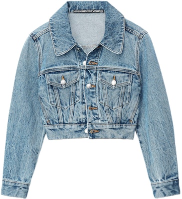 (W) 亚历山大王SS23蓝色水洗牛仔短款夹克长袖 4DC1232319-473 Order (W) 亚历山大王SS23蓝色水洗牛仔短款夹克长袖 4DC1232319-473