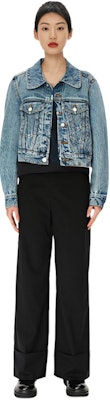 (W) 亚历山大王SS23蓝色水洗牛仔短款夹克长袖 4DC1232319-473 Cheap (W) 亚历山大王SS23蓝色水洗牛仔短款夹克长袖 4DC1232319-473