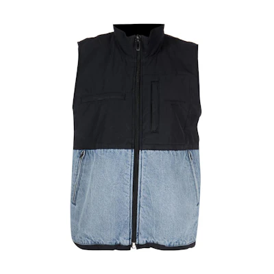 (Women) Alexander Wang SS23 Gradient Light Indigo Straight-Cut Zip Vest 4DC1232373-442