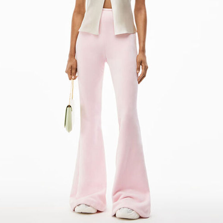 Shop (Women) Alexander Wang SS23  High-Waisted Slim Fit Flared Pants Pink. 1CC1234562-680