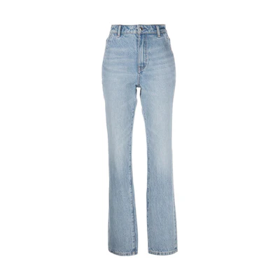 (Women) Alexander Wang SS23 High-Waisted Wide-Leg Jeans Light Blue 4DC1234304-442