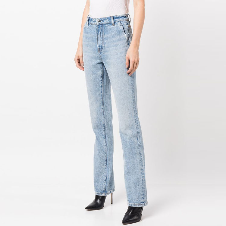 Purchase (W) 알렉산더 왕 SS23 하이웨이스트 와이드레그 진 라이트 블루 4DC1234304-442