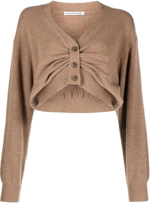 (Women) Alexander Wang SS23 Knit Cardigan V-Neck Sepia Brown 4KC1233031-217 Buy (Women) Alexander Wang SS23 Knit Cardigan V-Neck Sepia Brown 4KC1233031-217