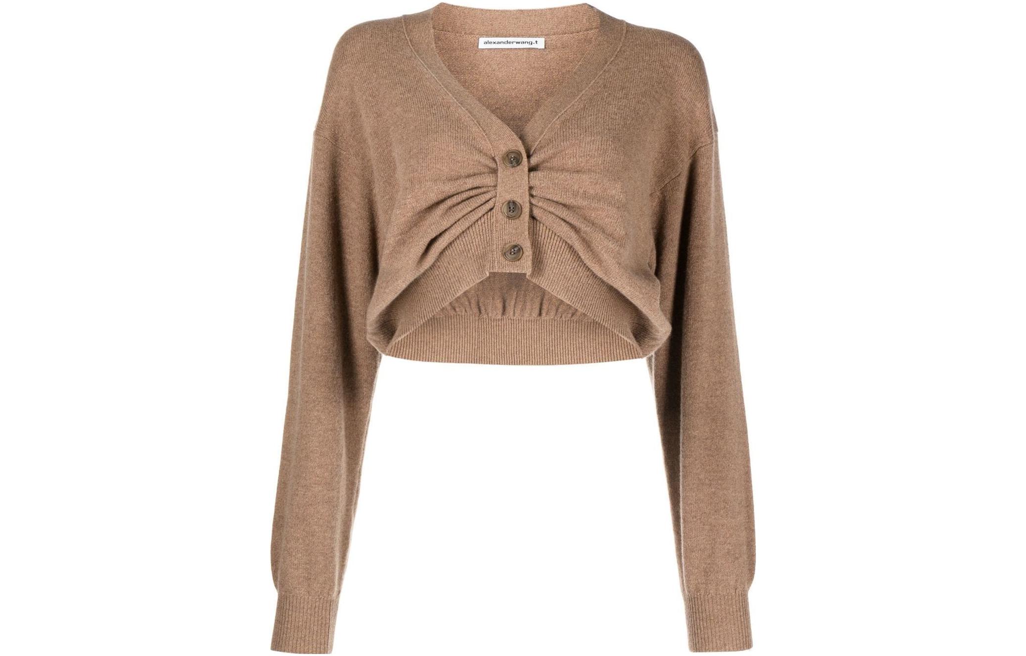 Order (Women) Alexander Wang SS23  Knit Cardigan V-Neck Sepia Brown 4KC1233031-217