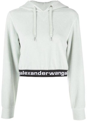 (W) 알렉산더왕 SS23 로고 리브드 헴 후디 - 오팔 4CC1211197-344 Order (W) 알렉산더왕 SS23 로고 리브드 헴 후디 - 오팔 4CC1211197-344