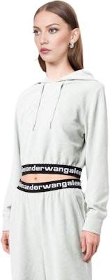 (W) 알렉산더왕 SS23 로고 리브드 헴 후디 - 오팔 4CC1211197-344 Lookbook (W) 알렉산더왕 SS23 로고 리브드 헴 후디 - 오팔 4CC1211197-344