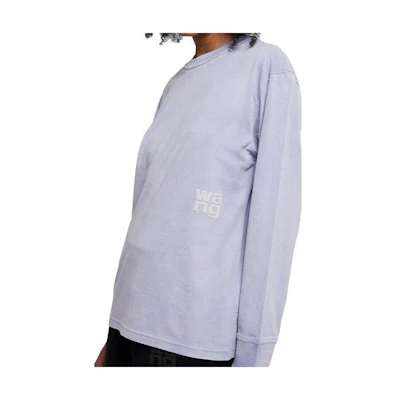 (Women) Alexander Wang SS23 Purple Solid Color Crewneck Long Sleeve Sweatshirt 4CC3221356-542