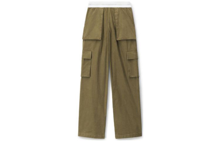 (Women) Alexander Wang SS23  Solid Wide-Leg Cargo Pants Military Green 1WC2234571-308
