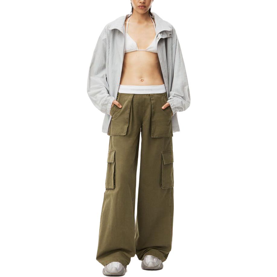 Lookbook (W) Alexander Wang SS23 Pantalones Cargo Pierna Ancha Verde Militar 1WC2234571-308