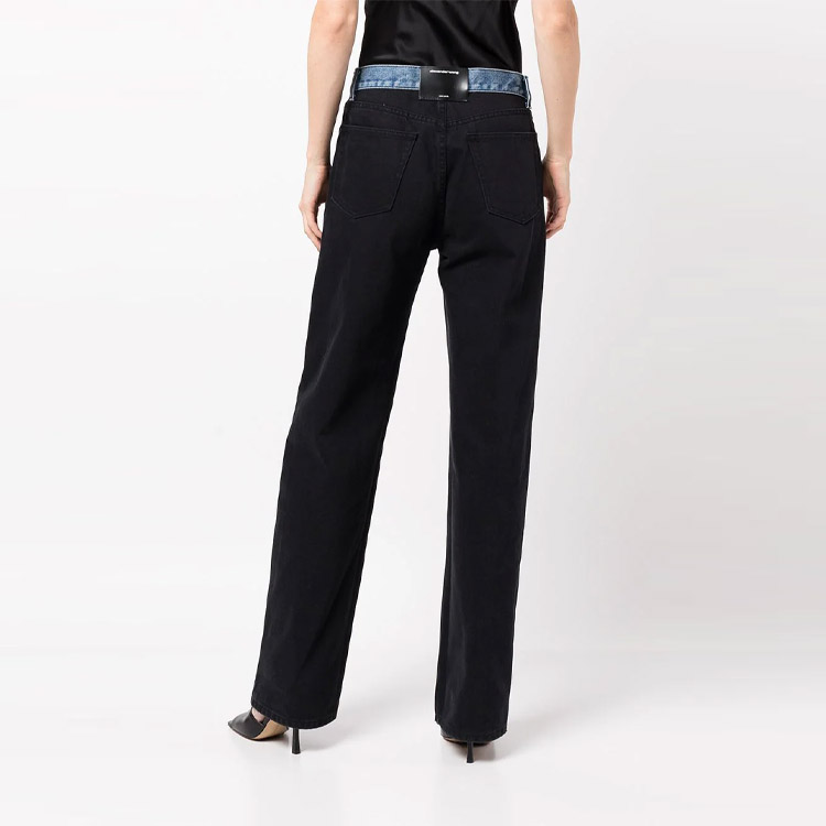 (Women) Alexander Wang SS23  Straight-Leg Contrast Waist Jeans Black 4DC1234372-011 圖 5