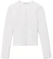 (Women) Alexander Wang SS23 Textured Jacquard Knit Sweater - White. 4CC2232070100 (Women) Alexander Wang SS23 Textured Jacquard Knit Sweater - White. 4CC2232070100