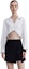 Lookbook (Women) Alexander Wang SS23 White Cropped V-Neck Long Sleeve Button-Up Shirt 4WC2231380-111