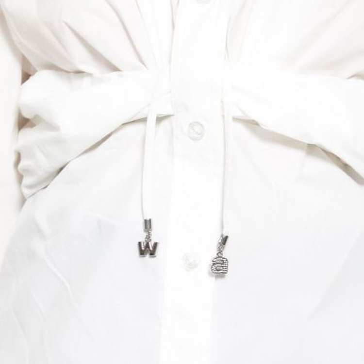 Shop (Women) Alexander Wang SS23  White Long Sleeve Collared Shirt. 4WC2231390-111
