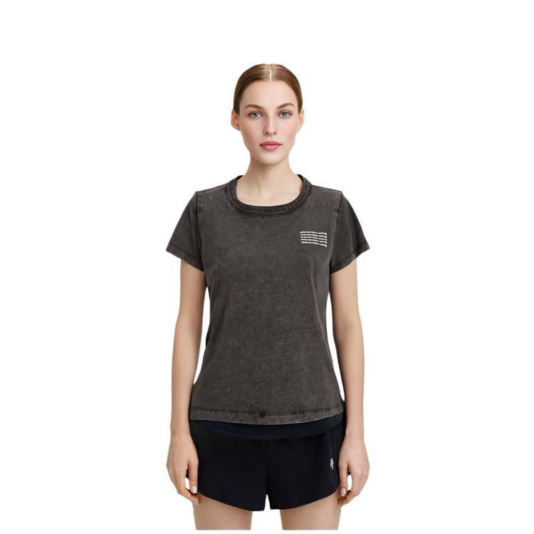 Lookbook (W) Alexander Wang SS23 酸洗黑色Logo圖案印花短袖T恤 1CC2221633-007