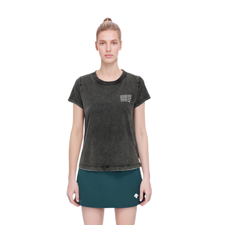 Purchase (W) Alexander Wang SS23 酸洗黑色Logo圖案印花短袖T恤 1CC2221633-007