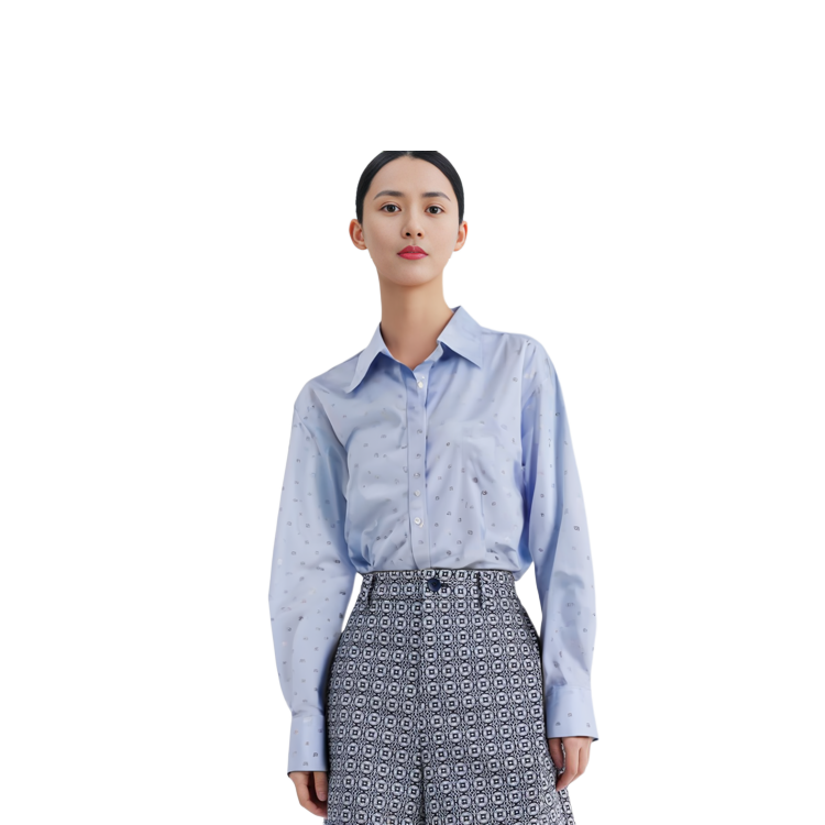 Sizing (Women) Alexander Wang SS23 All-Over Print Shirt Blue 1WC1231762-492