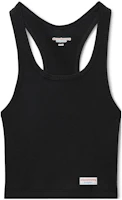 (Women) Alexander Wang SS23 Black Ribbed Knit Tank Top for Women 8CC2238045-001 (Women) Alexander Wang SS23 Black Ribbed Knit Tank Top for Women 8CC2238045-001
