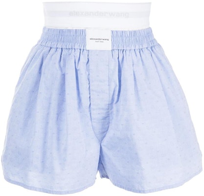 (W) Alexander Wang SS23 拼接色塊標誌藍色短褲 - 約會穿搭 4WC1234364-423 Buy (W) Alexander Wang SS23 拼接色塊標誌藍色短褲 - 約會穿搭 4WC1234364-423