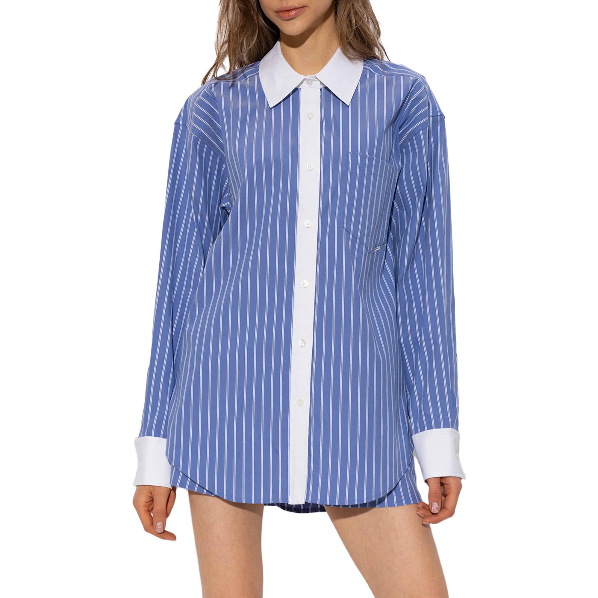 Lookbook (W) アレキサンダー・ワン SS23 カラーブロック ストライプ 長袖シャツ ブルー 1WC2231795-428