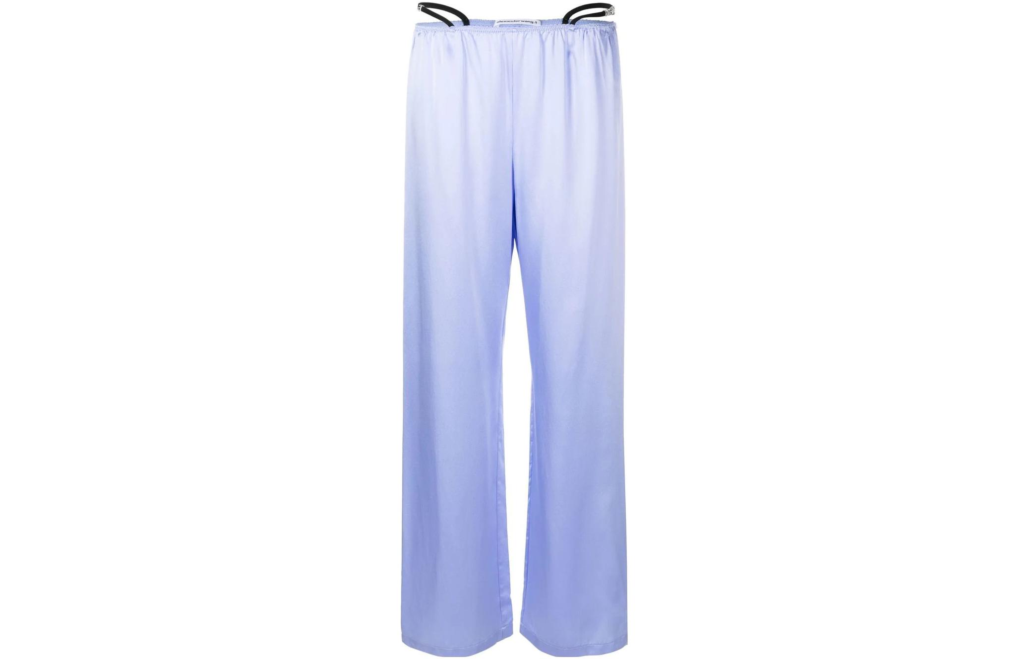 (Women) Alexander Wang SS23 Crystal Embellished Silk Pants  Lilac. 4WC1234370-542