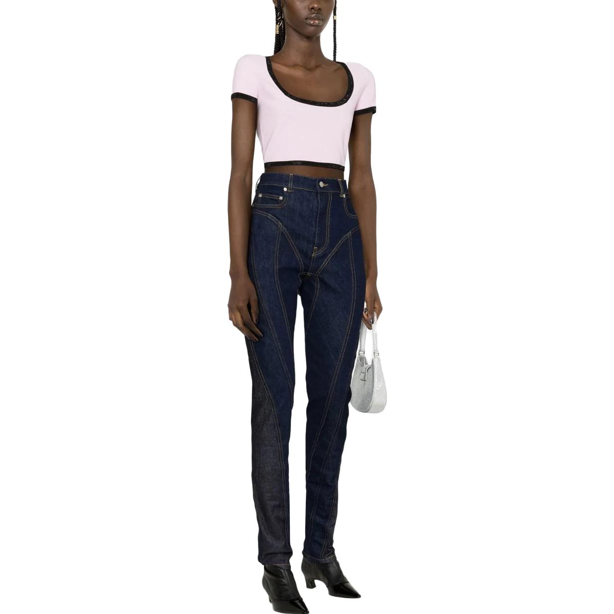 Lookbook (Women) Alexander Wang SS23 Crystal Logo Pink Short Sleeve Tee for Women - Date Night Essential 1KC2231007-680