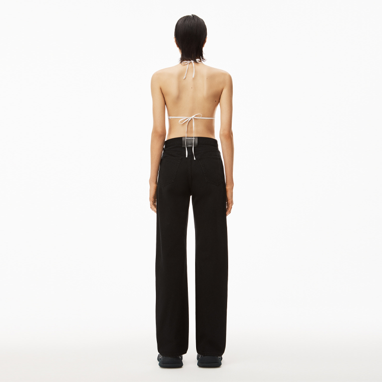 (Women) Alexander Wang SS23 Letter Logo Print Straight Jeans  Black 4DC2234577 圖 4