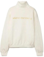 (Women) Alexander Wang SS23 Logo Funnel Neck Crew Sweatshirt White UCC1211011-WHITE (Women) Alexander Wang SS23 Logo Funnel Neck Crew Sweatshirt White UCC1211011-WHITE