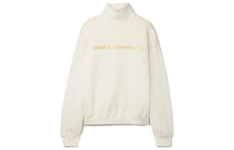 Order (W) Alexander Wang SS23 Logo Funnel Neck Crew Sweatshirt Putih UCC1211011-WHITE